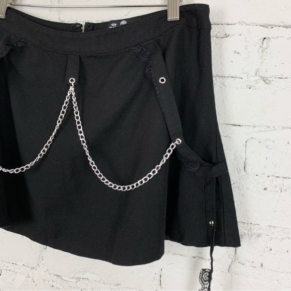 Royal Bones Tripp Daang Goodman Tripp Black Chain Skirt Lace Grommet Large - Picture 4 of 9